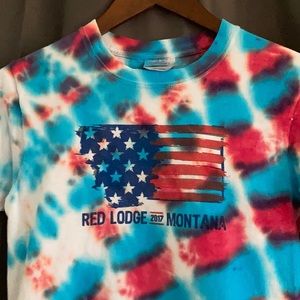 Gorgeous hand dyed American flag Tshirt